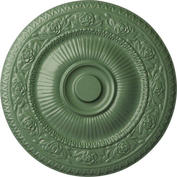 Ekena Millwork Neuveau Ceiling Medallion (Fits Canopies up to 6 3/8"), Hand-Painted Athenian Green, 24 1/4"OD x 2"P CM24NAAGF - main